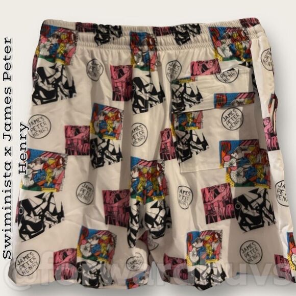 Swiminista x James Peter Henry Mid-Length Board Shorts Size Large - Picture 3 of 7